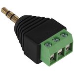CD023, 3,5mm STEREO PLUG TO 3P SCREW TERMINAL (5pcs)