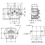 PSCM2, POWER SOCKET CHASSIS MALE WITH FUSE 6A