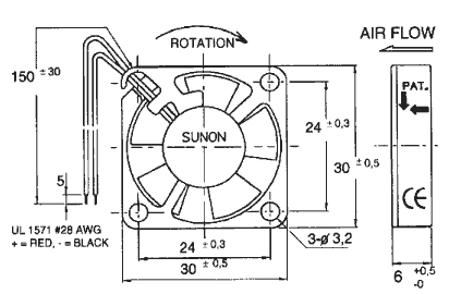 ����������� SUNON ����������� ���� ������ 30x30x6�� ����� �������� ������