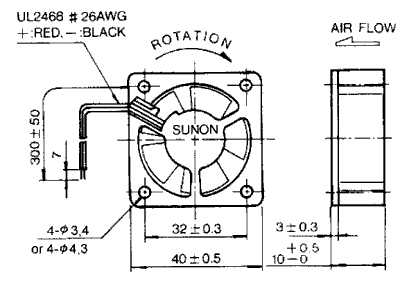 ����������� SUNON ����������� ���� ������ 40x40x10�� ����� �������� ������