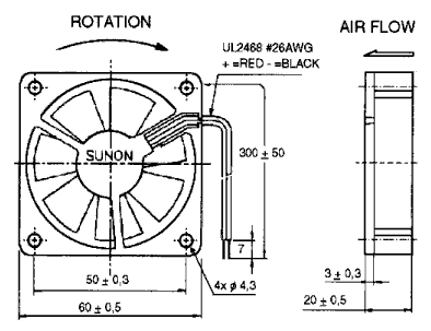 ����������� SUNON ����������� ���� ������ 60x60x20�� ����� �������� ������