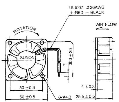 ����������� SUNON ����������� ���� ������ fan_sunon_dc_60x60x25�� ����� �������� ������