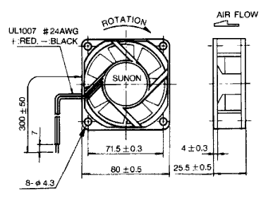 ����������� SUNON ����������� ���� ������ fan_sunon_dc_80x80x25�� ����� �������� ������